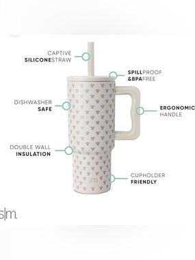 Simple Modern Disney Kids 24 oz Tumbler with Handle and Silicone Straw Lid NEW